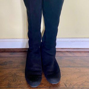 Stuart Weitzman Suede Hidden Wedge Knee-high Boots